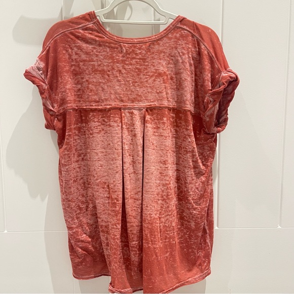 Free People Beach Keep Me Oversized Burnout Tee in Red / Burgundy (XS) - Picture 4 of 8